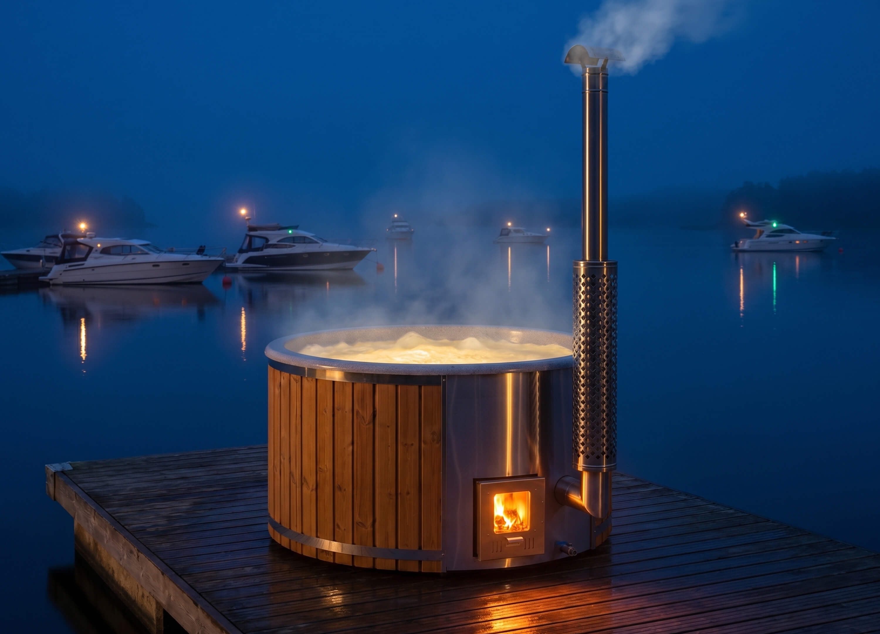 Aurowe hot tub in a Nordic setting
